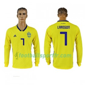 Tenue Suède Larsson 7 Domicile Coupe du monde 2018 Maillot de Foot ML
